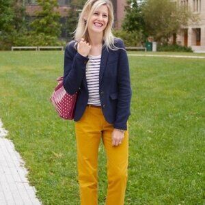 Lands' End Cropped Mustard Yellow Chino Pants Size 8